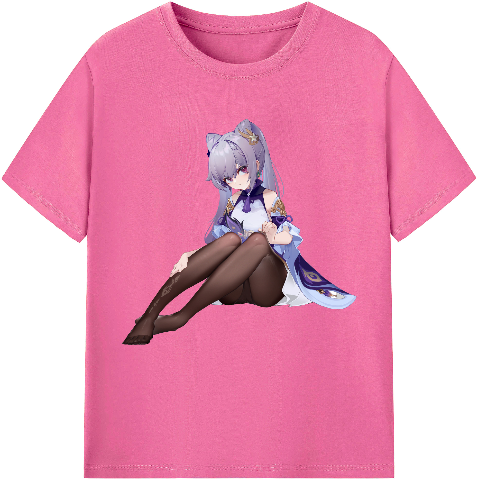 げんし神 刻晴 こくせい genshin Kokusei レディースカジュアルプリントTシャツ（綿100％）